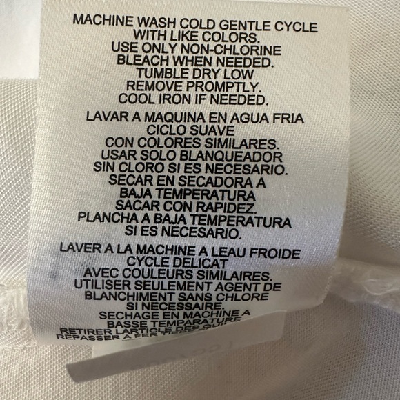 Ellen Tracy White Sleeveless Top L Lace Up Collar Tunic Tencel Hi Lo NWT $79.50 - Picture 9 of 9